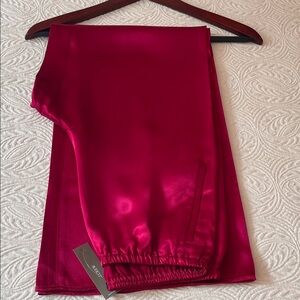 J. Crew Cosmo pant in luster charmeuse - wide leg pants in crimson red